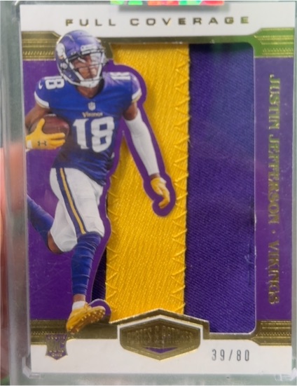 2020 Panini Plates & Patches Full Coverage #FC-13 Justin Jefferson — front