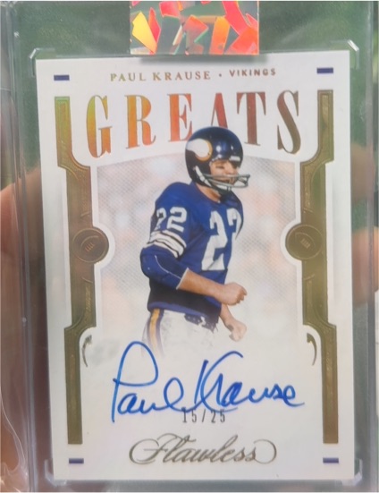2021 Panini Flawless Greats #15/25 Paul Krause — front
