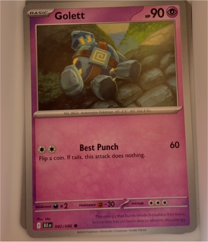 2023 Pokémon Black Bolt #042 Golett — front