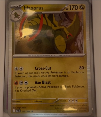 2025 Pokémon TCG Black Bolt #070 Haxorus — front