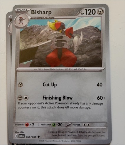 2025 Pokémon Black Bolt #065 Bisharp — front