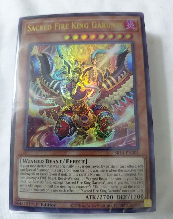 2020 Yu-Gi-Oh! SR14-EN001 Sacred Fire King Garunix — front