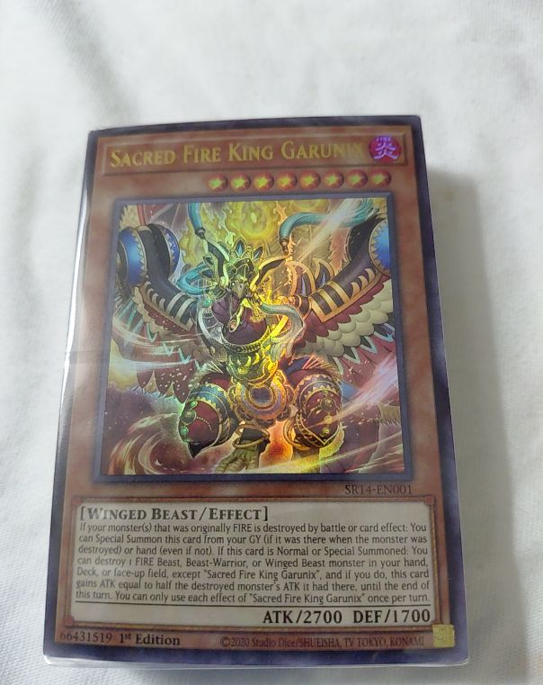 2020 Yu-Gi-Oh! SR14-EN001 Sacred Fire King Garunix — front