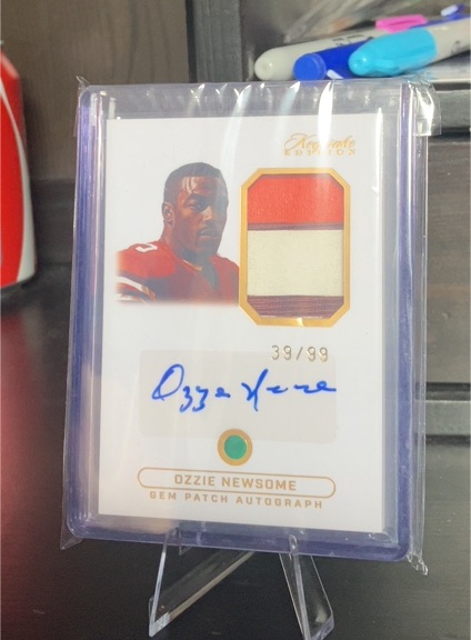 2024 Panini Keepsake Edition #39/99 Ozzie Newsome Gem Patch Autograph — front
