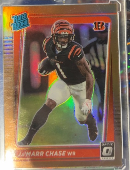2021 Donruss Optic #207 Ja'Marr Chase Rated Rookie Silver Holo — front
