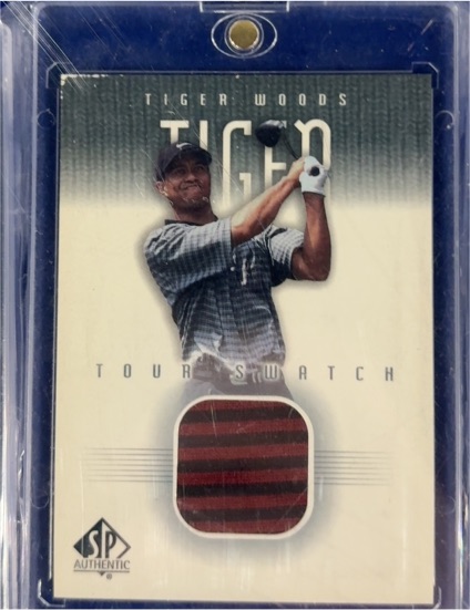 2001 Upper Deck SP Authentic Tour Swatch #TW-TS Tiger Woods — front