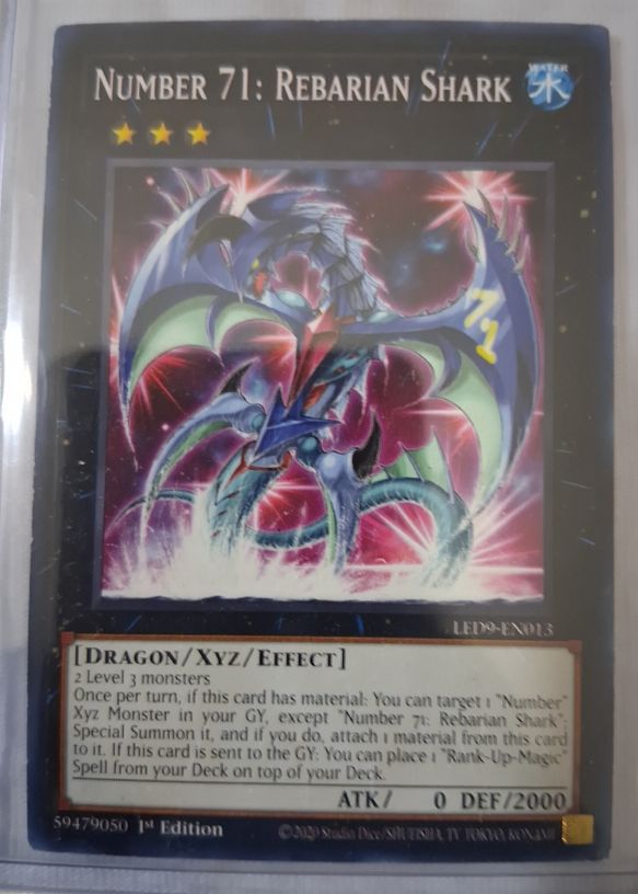 2020 Yugioh LED9-EN013 Number 71: Rebarian Shark — front
