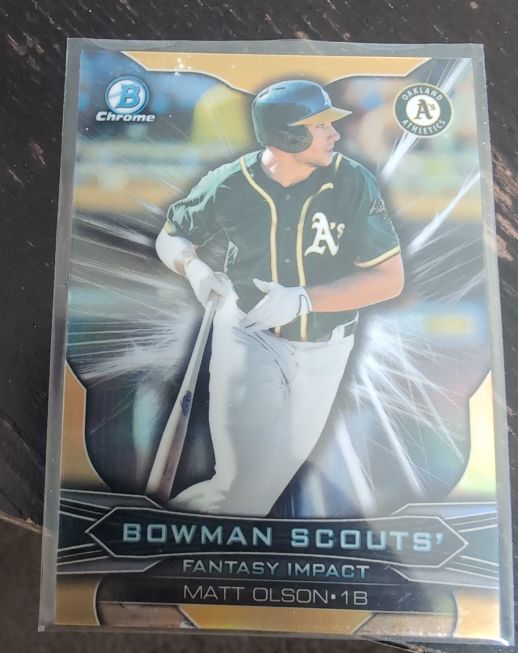 2015 Bowman Chrome Draft Scouts Fantasy Impact #BSI-MO Matt Olson — front