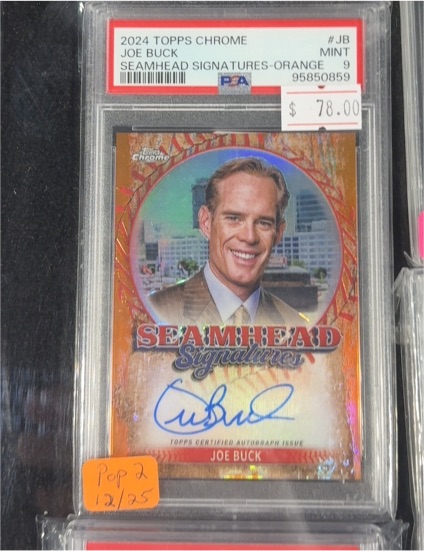 2024 Topps Chrome #JB Joe Buck Seamhead Signatures-Orange — front