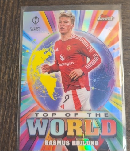 2024-25 Topps Finest UEFA Top of the World #TW-5 Rasmus Hojlund — front