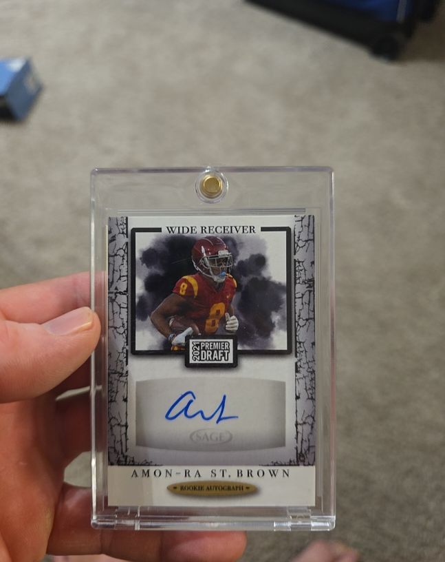 2021 Sage Premier Draft #A118 Amon-Ra St. Brown — front
