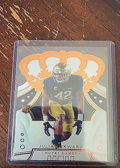 2020 Panini Chronicles Draft Picks Crown Royale #15 Julian Okwara — front