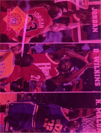1993-94 Hoops #283 Michael Jordan Dominique Wilkins Karl Malone — front