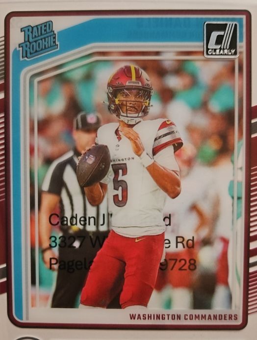 2024 Panini Clearly Donruss Rated Rookie #52 Jayden Daniels — front