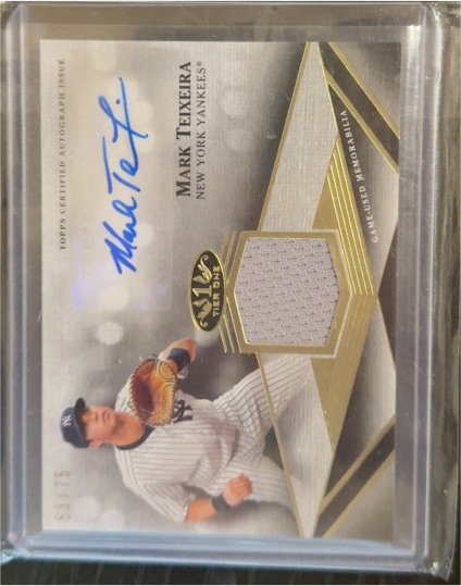 2022 Topps Tier One Autograph Relics #T1AR-MT Mark Teixeira — front