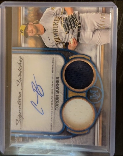 2023 Topps Museum Collection Signature Swatches Dual Relic #Corbin Burnes — front