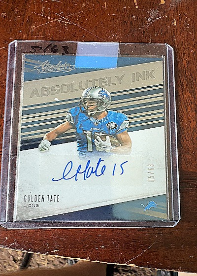 2016 Panini Absolute Absolutely Ink #63 Golden Tate — front