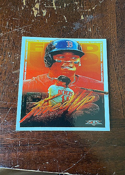 2020 Topps Fire Fired Up Gold Minted #FIU-5 Rafael Devers — front