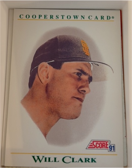 1991 Score #B6 Will Clark Cooperstown — front