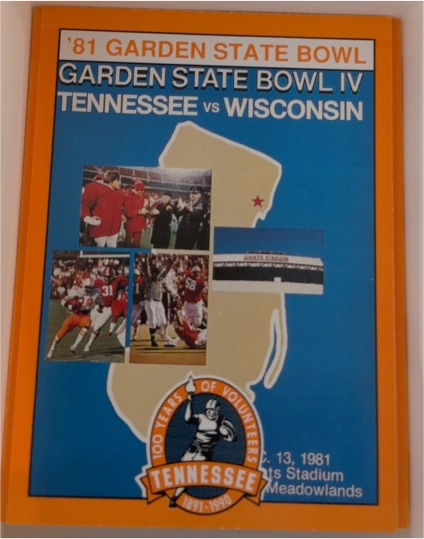 1981 Garden State Bowl IV Tennessee vs Wisconsin — front