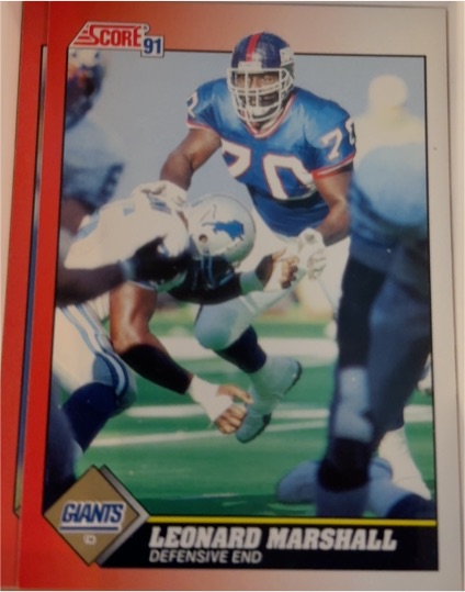 1991 Score #170 Leonard Marshall — front