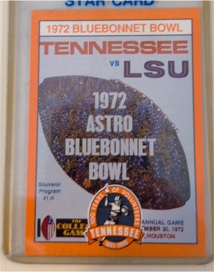 1972 Bluebonnet Bowl Program Tennessee vs LSU — front
