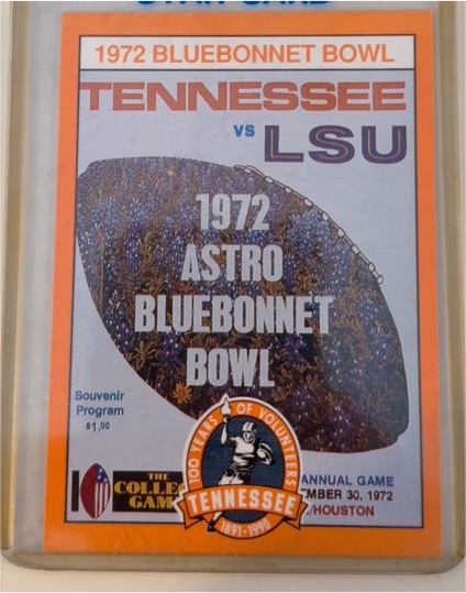 1972 Bluebonnet Bowl Tennessee vs LSU Souvenir Program — front