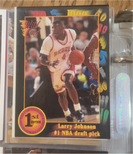 1991 Wild Card #1 Larry Johnson — front