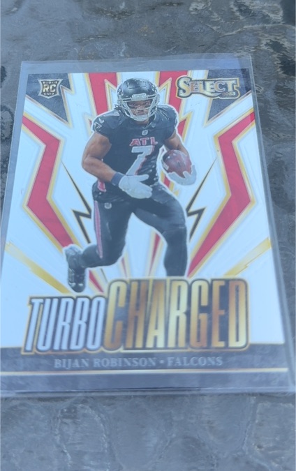 2023 Panini Select #TUR-BRO Bijan Robinson Turbo Charged Rookie Card — front