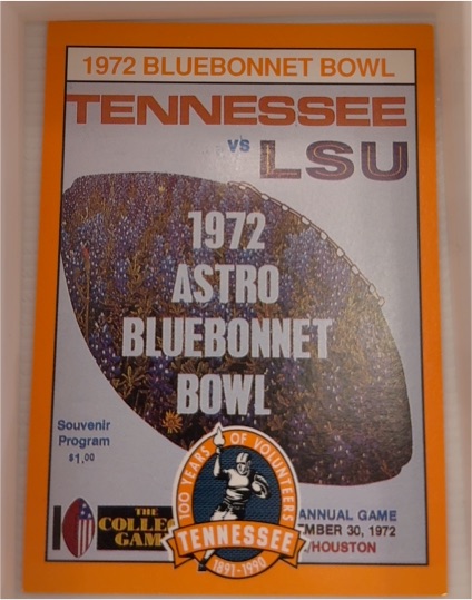 1972 Bluebonnet Bowl Tennessee vs LSU Souvenir Program — front