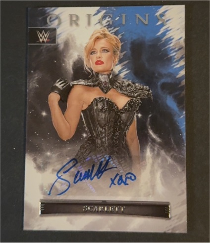 2023 Panini Chronicles Origins WWE #OA-SCL Scarlett — front