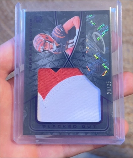 2024 Panini Black Joe Burrow Blacked Out Patch Autograph #20/25 — front