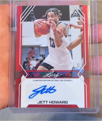 2022-23 Leaf Draft #BA-JH1 Jett Howard — front