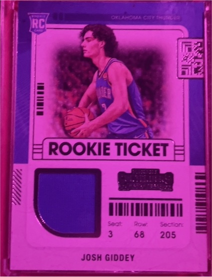 2021-22 Panini Contenders Rookie Ticket #RTS-JGI Josh Giddey — front