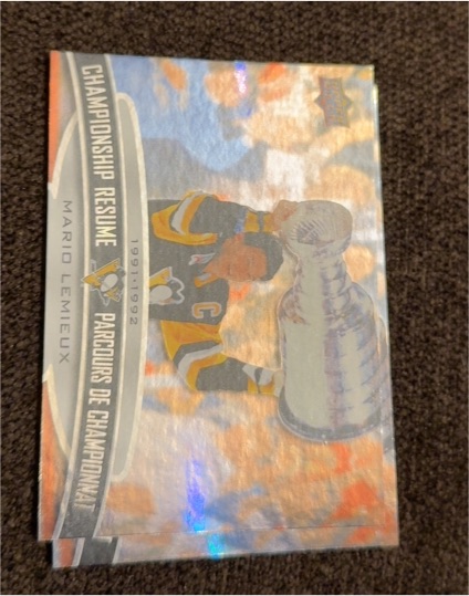 1991-92 Upper Deck Championship Resume Mario Lemieux — front