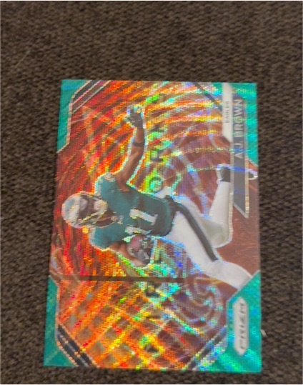 2023 Panini Prizm Fireworks Green Wave #F-23 A.J. Brown — front