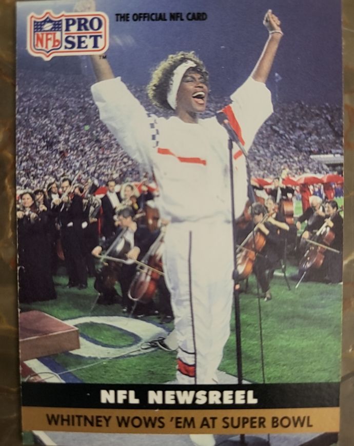 1991 Pro Set #350 Whitney Wows 'Em At Super Bowl — front
