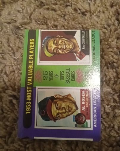 1975 Topps #191 1953 MVPs Al Rosen / Roy Campanella — front