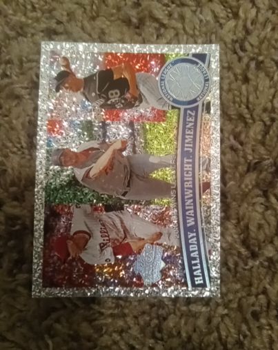 2011 Topps Diamond Anniversary #11 Halladay Wainwright Jimenez — front