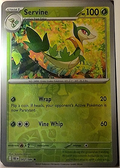 2023 Pokémon Scarlet & Violet Black Bolt #002 Servine — front