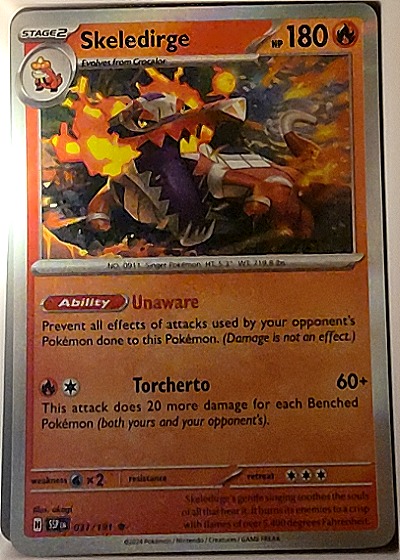 2024 Pokémon SV08: Surging Sparks #031 Skeledirge — front