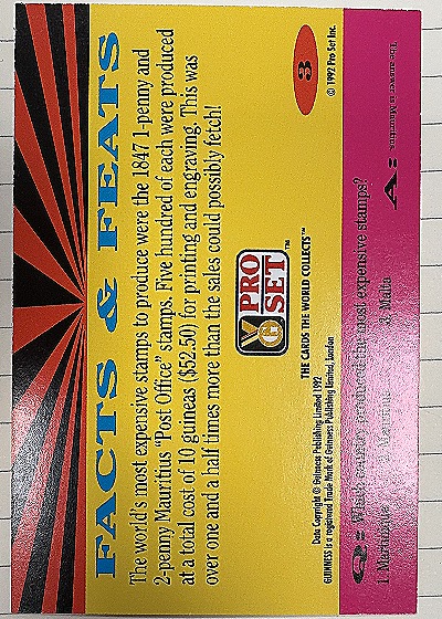 1992 Pro Set Guinness Book of Records #3 A pretty penny to produce! — back