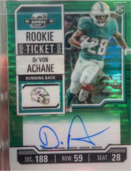 2023 Panini Contenders Optic #109 De'Von Achane Rookie Ticket — front
