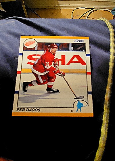 1990 Score Hockey #107T Per Djoos — front
