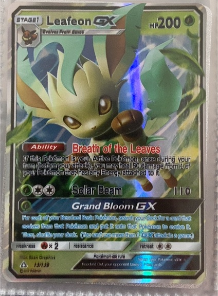 2017 Pokémon Sun & Moon Ultra Prism #13/156 Leafeon GX — front