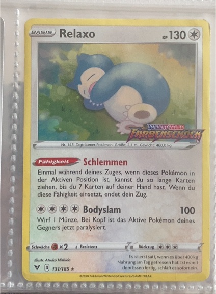 2020 Pokémon SWSH04: Vivid Voltage #131 Relaxo — front