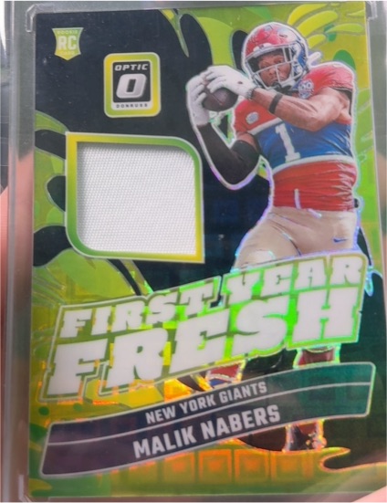 2024 Panini Donruss Optic #FYF-MNS Malik Nabers First Year Fresh Patch — front
