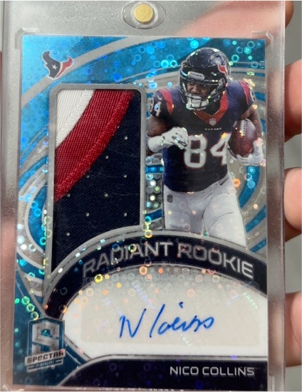 2021 Panini Spectra Radiant Rookie Patch Autograph Nico Collins — front