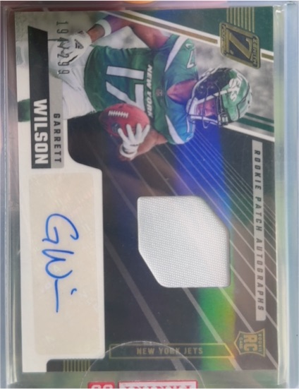 2022 Panini Zenith #206 Garrett Wilson Rookie Patch Auto — front