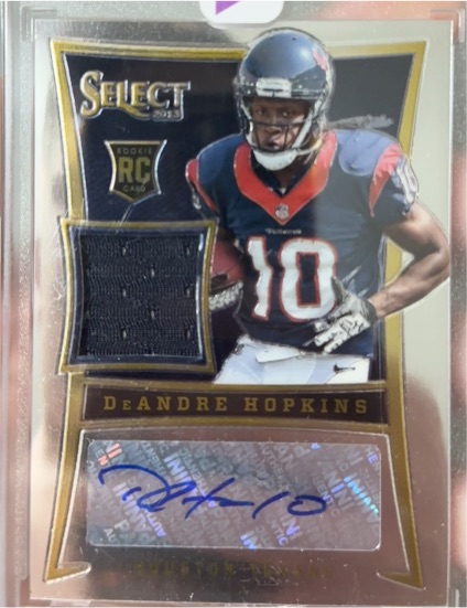 2013 Panini Select #176 DeAndre Hopkins Rookie Jersey Auto — front